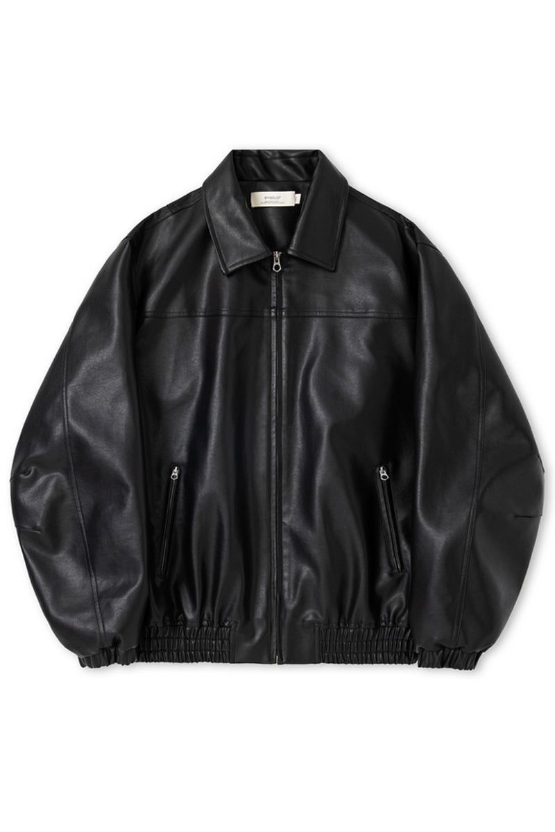 OVERSIZED BLACK LEATHER JACKET