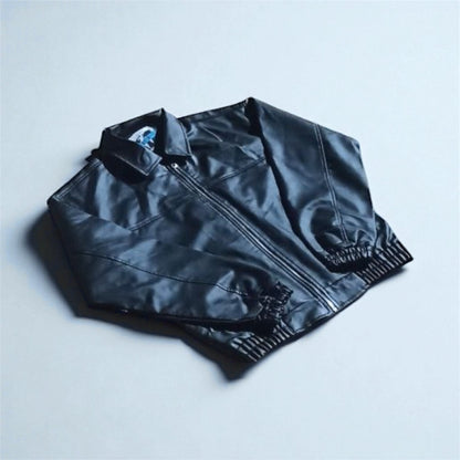 OVERSIZED BLACK LEATHER JACKET