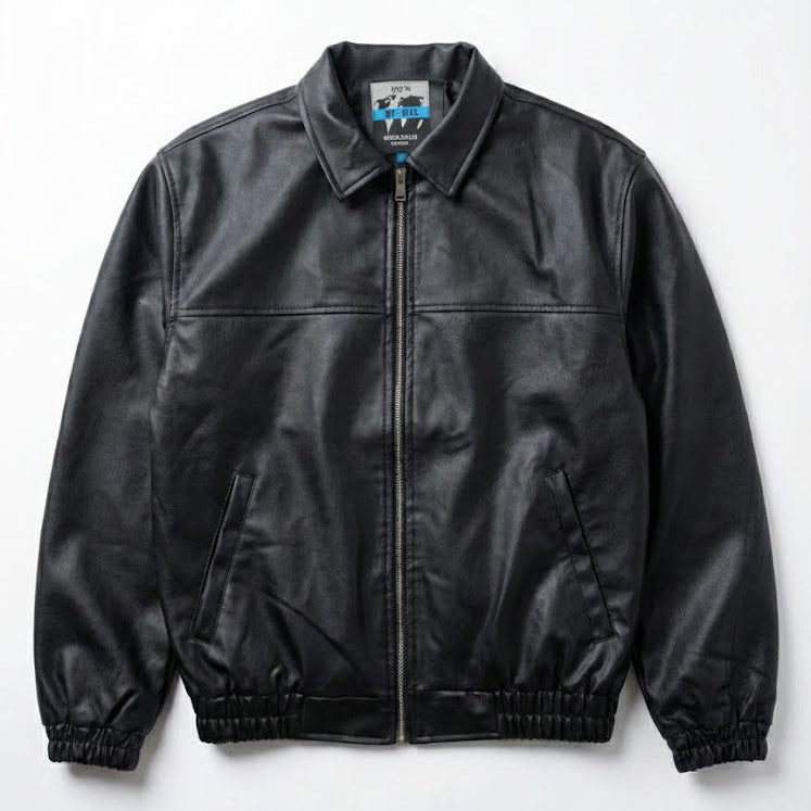 OVERSIZED BLACK LEATHER JACKET