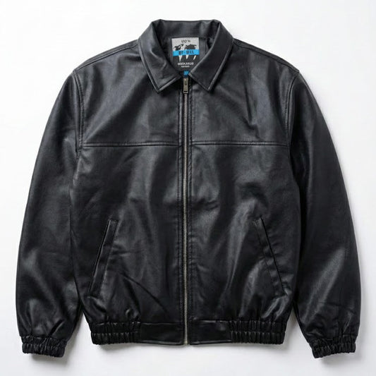 OVERSIZED BLACK LEATHER JACKET